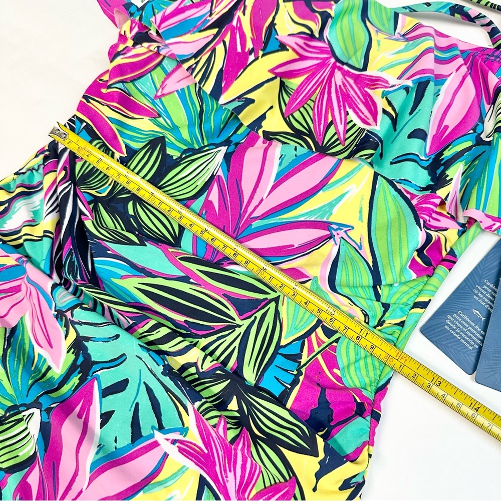 Caribbean Joe Cape Coral Multi Women's Off The Shoulder One Piece Swimsuit 10 - Picture 10 of 14